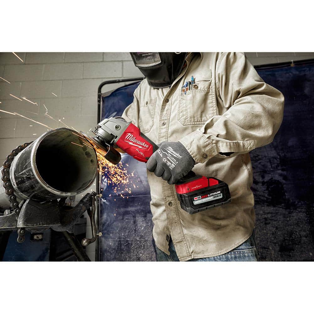 Milwaukee M18 FUEL 18V Lithium-Ion Brushless Cordless 4-1/2 in./5 in. Braking Grinder With Paddle Switch (Tool-Only) 2882-20 Milwaukee M18 FUEL 18V Lithium-Ion Brushless Cordless 4-1/2 in./5 in. Braking Grinder With Paddle Switch (Tool-Only) 2882-20