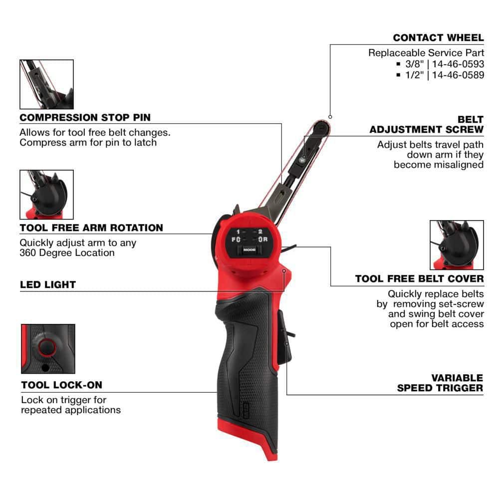 Milwaukee M12 FUEL 12V Lithium-Ion Brushless Cordless 3/8 in. x 13 in. Bandfile (Tool-Only) 2483-20 Milwaukee M12 FUEL 12V Lithium-Ion Brushless Cordless 3/8 in. x 13 in. Bandfile (Tool-Only) 2483-20