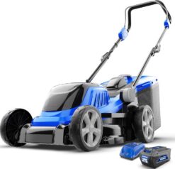 Wild Badger Power Brushless 40-volt, 18-in Push Battery Walk Mower with (1) 4 Ah Battery Included