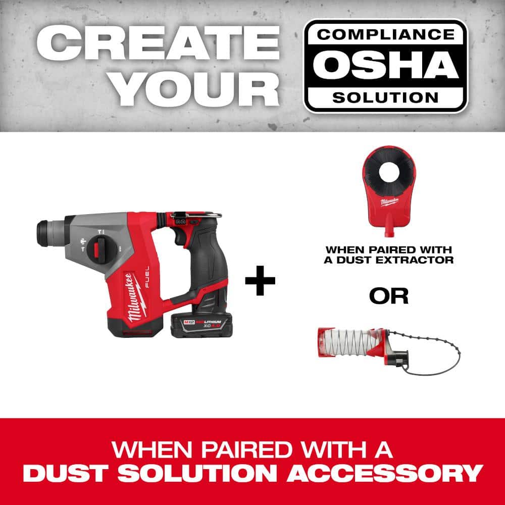 Milwaukee M12 FUEL 12V Lithium-Ion Brushless Cordless 5/8 in. SDS Plus Rotary Hammer Kit with One 4.0Ah Battery and Bag 2508-21XC Milwaukee M12 FUEL 12V Lithium-Ion Brushless Cordless 5/8 in. SDS Plus Rotary Hammer Kit with One 4.0Ah Battery and Bag 2508-21XC