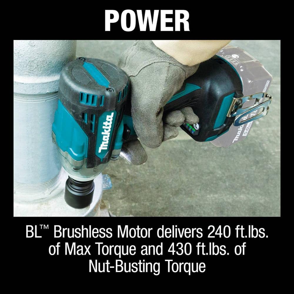 Makita 18V LXT Lithium-Ion Brushless Cordless 4-Speed 1/2 in. Impact Wrench with Detent Anvil (Tool-Only) XWT15Z Makita 18V LXT Lithium-Ion Brushless Cordless 4-Speed 1/2 in. Impact Wrench with Detent Anvil (Tool-Only) XWT15Z