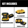 DEWALT 20V MAX XR Cordless Brushless 5 in. Random Orbital Sander with (1) 20V Battery 2.0Ah and Charger DCW210D1