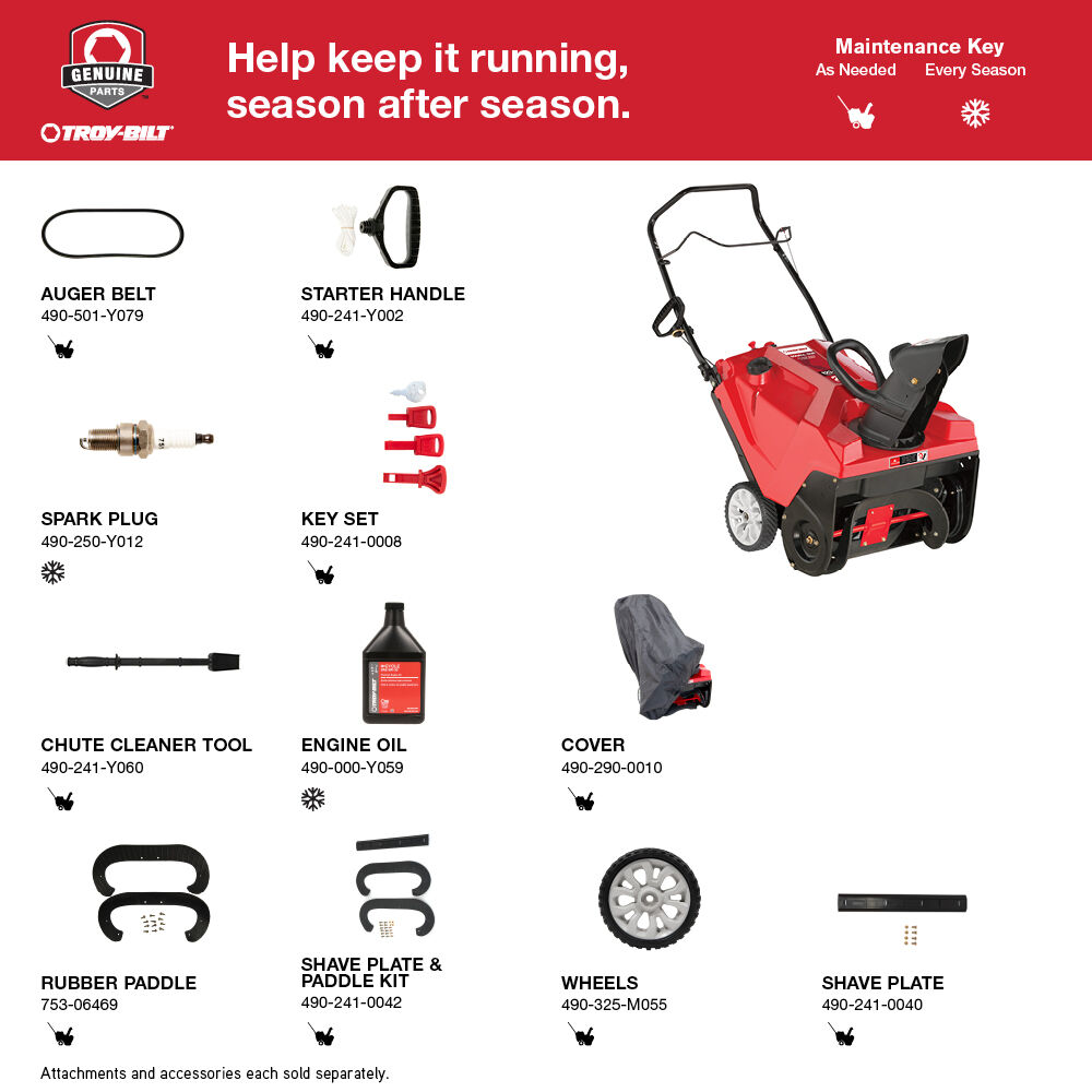 Troy-bilt Squall 123R Snow Blower - Single-Stage Squall™ 123R Snow Blower - Single-Stage