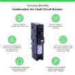 Square D Homeline 15 Amp Single-Pole Plug-On Neutral Combination Arc Fault Circuit Breaker(HOM115PCAFIC) HOM115PCAFIC