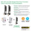 Square D QO 15 Amp Single-Pole Dual Function (CAFCI and GFCI) Circuit Breaker QO115DFC