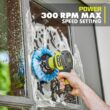 RYOBI USB Lithium Compact Scrubber Kit with 2.0 Ah Battery, USB Charging Cord, and 2 in. Medium Bristle Brush FVG51K