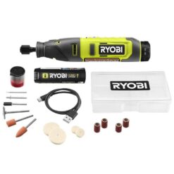 RYOBI USB Lithium Rotary Tool Kit with 2.0 Ah USB Lithium Battery and Charging Cable FVM51K