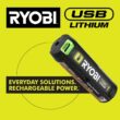 RYOBI USB Lithium Rotary Tool Kit with 2.0 Ah USB Lithium Battery and Charging Cable FVM51K