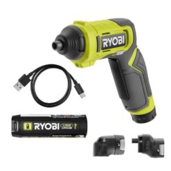 RYOBI USB Lithium Multi-Head Screwdriver Kit w/2Ah Battery, Charging Cable, 10-Piece Bit Set, Case and 3-Interchangeable Heads FVD51K