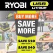 RYOBI USB Lithium Multi-Head Screwdriver Kit w/2Ah Battery, Charging Cable, 10-Piece Bit Set, Case and 3-Interchangeable Heads FVD51K