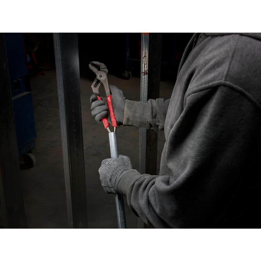 Milwaukee 10 in. High Leverage Lineman's Pliers with Crimper and Long Nose Pliers & 6 in./10 in. Straight-Jaw Pliers Set (4-Piece) 48-22-6100-48-22-6101-48-22-6330