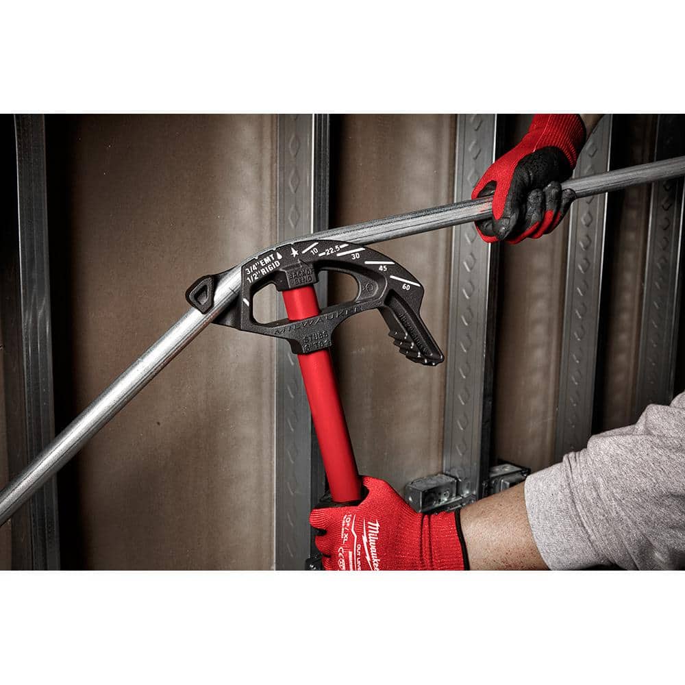 Milwaukee 3/4 in. Iron Conduit Bender and Handle with 100 ft. Polyester Fish Tape with Non-Conductive Tip 48-22-4081-48-22-4165