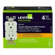 Leviton 15 Amp 125-Volt Duplex SmarTest Self-Test SmartlockPro Tamper Resistant GFCI Outlet, White (4-Pack) GFTR1-4W M42-GFTR1-04W