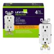 Leviton 15 Amp 125-Volt Duplex Self-Test Slim GFCI Outlet, White (4-Pack) M42-GFNT1-04W