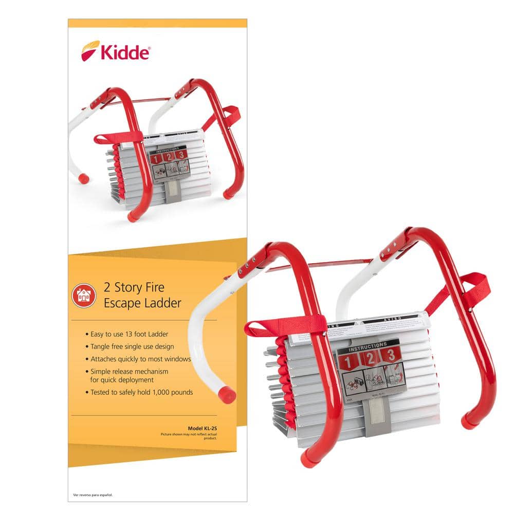 Kidde Fire Escape Ladder, 2-Story, 13 ft. Long, 1,000 lb. Load Capacity 21030942 Kidde Fire Escape Ladder, 2-Story, 13 ft. Long, 1,000 lb. Load Capacity 21030942