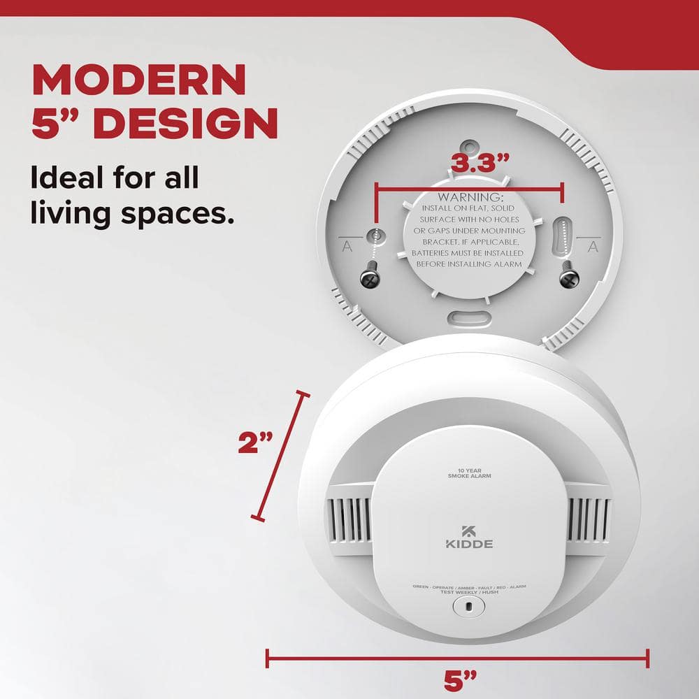 Kidde 10-Year Battery Powered Smoke Detector with Photoelectric Sensor and Voice Alerts 21033065 Kidde 10-Year Battery Powered Smoke Detector with Photoelectric Sensor and Voice Alerts 21033065 21033065