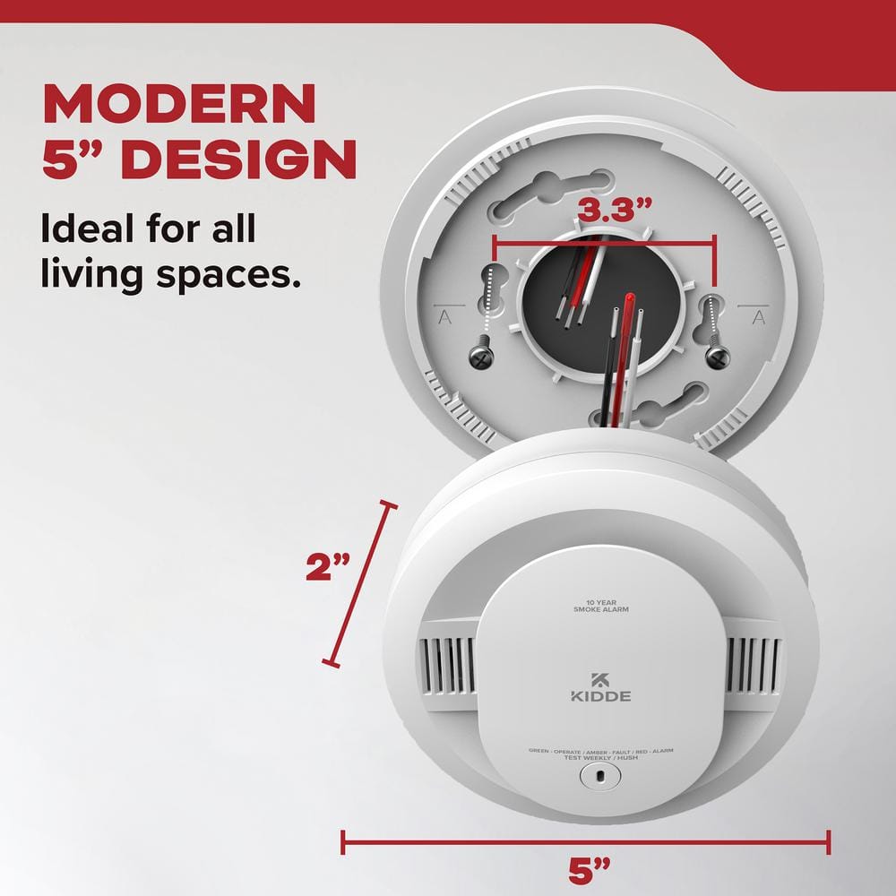 Kidde Hardwired Smoke Detector with 10-Year Battery Backup, Voice Alerts, Interconnectable and LED Warning Lights 21033154 Kidde Hardwired Smoke Detector with 10-Year Battery Backup, Voice Alerts, Interconnectable and LED Warning Lights 21033154 21033154