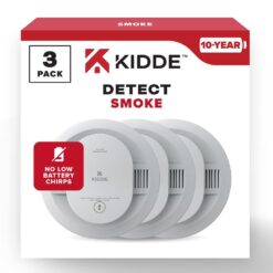 Kidde 10-Year Battery Powered Smoke Detector with Photoelectric Sensor (3-Pack) 21032777