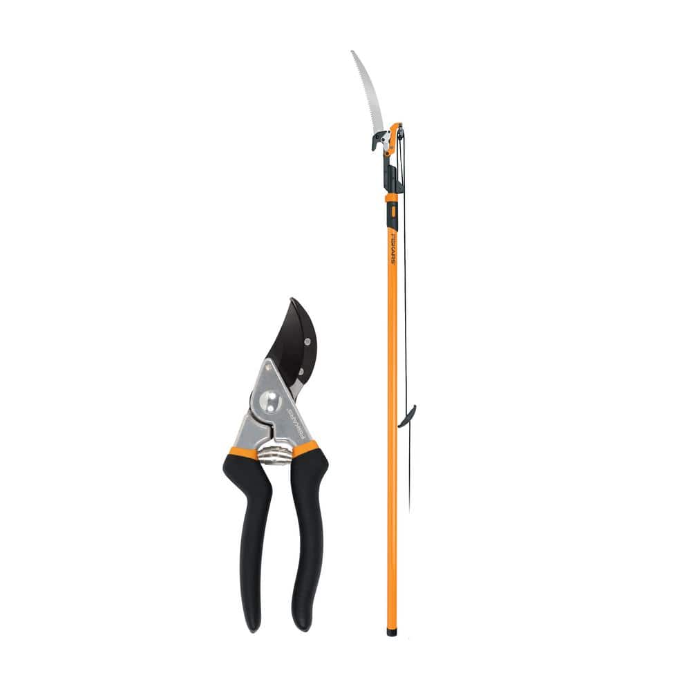 Fiskars 15 in. Steel Blade Tree Pruner and 8.5 in. Pruning Shears (2-Piece) 1076079 Fiskars 15 in. Steel Blade Tree Pruner and 8.5 in. Pruning Shears (2-Piece) 1076079