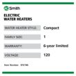 A.O. Smith Signature 100 2.5-Gallon Compact 6-year Warranty 1440-Watt 1 Element Point Of Use Electric Water Heater