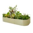 Vego Garden 48-in W x 96-in L x 17-in H Pearl White Metal Raised Garden Bed