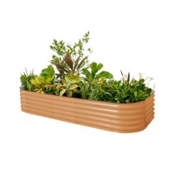 Vego Garden 45-cu ft 48-in W x 96-in L x 17-in H Terra Cotta Galvanized Metal Raised Garden Bed