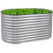 Sunnydaze Decor 62.5-in W x 32-in L x 32-in H Elevated Silver Galvanized Metal Raised Garden Bed