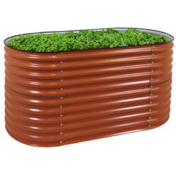 Sunnydaze Decor 62.5-in W x 32-in L x 32-in H Elevated Brown Galvanized Metal Raised Garden Bed