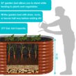Sunnydaze Decor 62.5-in W x 32-in L x 32-in H Elevated Brown Galvanized Metal Raised Garden Bed