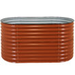Sunnydaze Decor 62.5-in W x 32-in L x 32-in H Elevated Brown Galvanized Metal Raised Garden Bed
