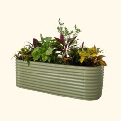 Vego Garden 48-in W x 96-in L x 32-in H Olive Green Metal Raised Garden Bed