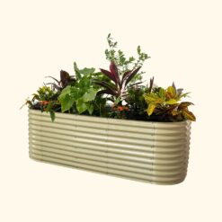 Vego Garden 48-in W x 96-in L x 32-in H Pearl White Metal Raised Garden Bed