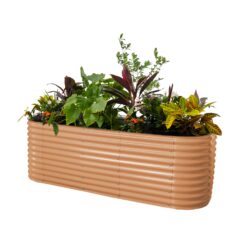 Vego Garden 85-cu ft 48-in W x 96-in L x 32-in H Terra Cotta Galvanized Metal Raised Garden Bed