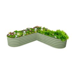 Vego Garden 41-cu ft 84-in W x 84-in L x 17-in H Olive Green Galvanized Metal Raised Garden Bed