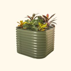 Vego Garden 33-cu ft 42-in W x 42-in L x 32-in H Olive Green Galvanized Metal Raised Garden Bed