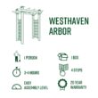 Vita Classic 4.75-ft W x 7.31-ft H Flat White PVC Garden Arbor