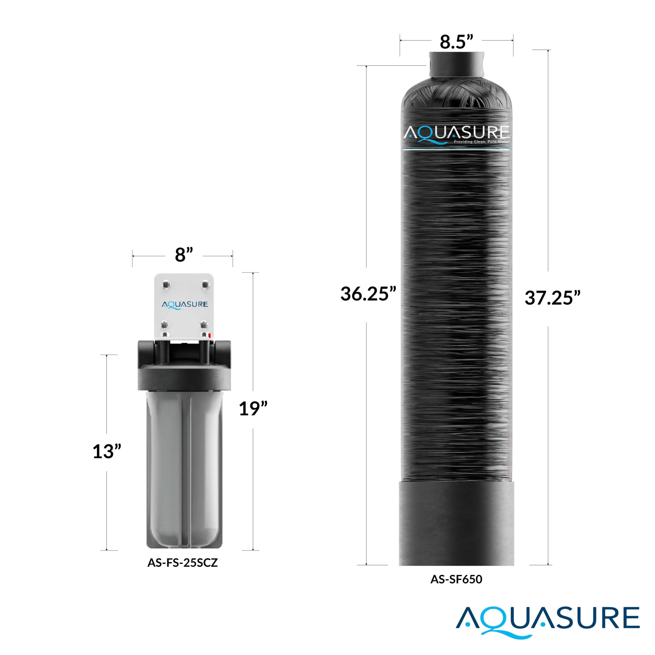 AQUASURE Serene Series Dual-stage 10-GPM Scale control media Hard water Whole House Water Filtration System AQUASURE Serene Series Dual-stage 10-GPM Scale control media Hard water Whole House Water Filtration System