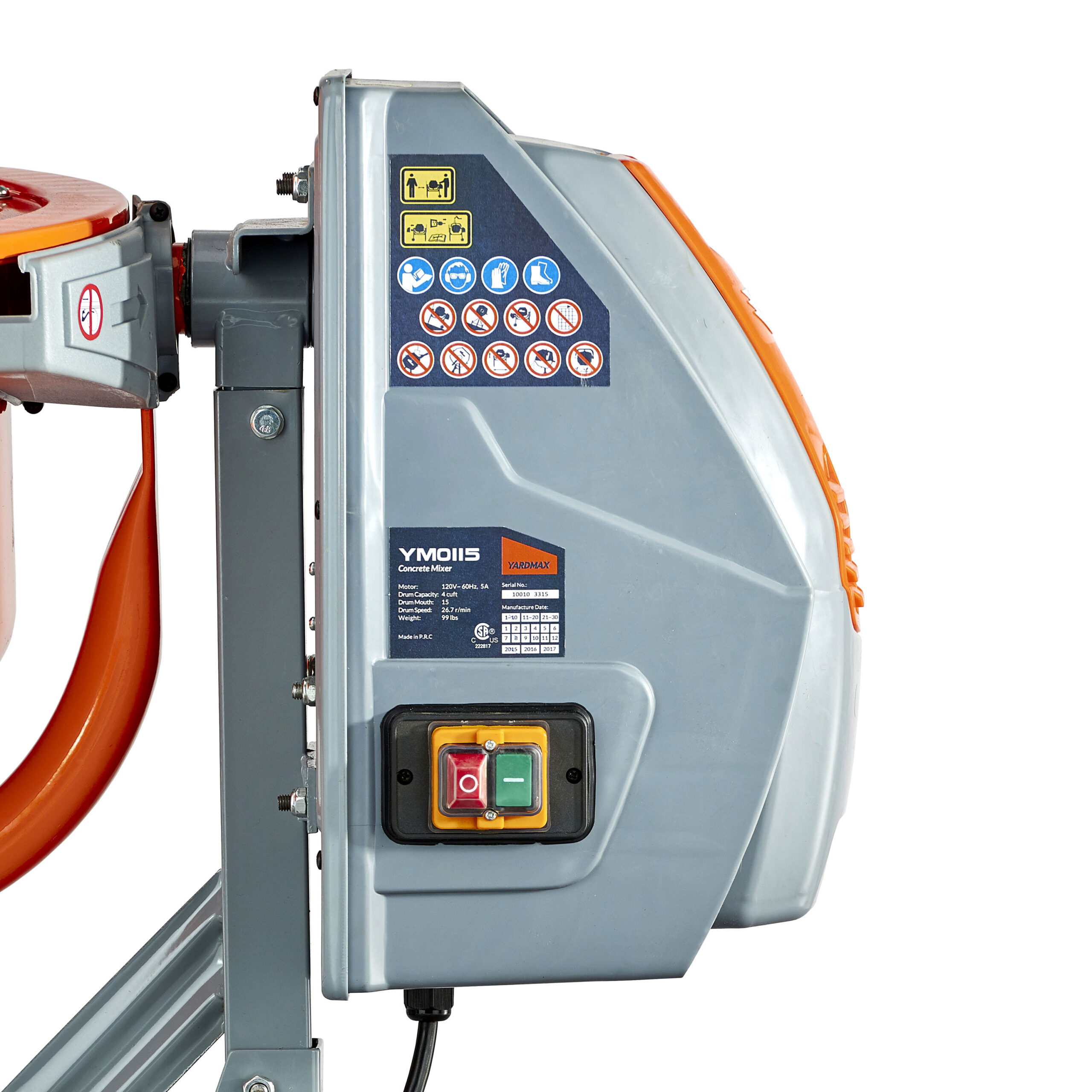 YARDMAX 4.0 CU FT concrete mixer 4.0-Cu. Feet 0.68 -HP Concrete Mixers YARDMAX 4.0 CU FT concrete mixer 4.0-Cu. Feet 0.68 -HP Concrete Mixers