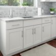 RELIABILT Fairplay 36.00-in W x 34.5-in H x 24-in D White Lazy susan Corner base Ready to assemble Plywood Cabinet (Recessed Panel Shaker)