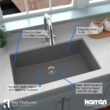 Karran Undermount 32.25-Inches x 19.25-Inches Quartz Single bowl Kitchen Sink
