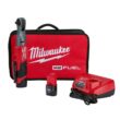 Milwaukee M12 FUEL 12V Lithium-Ion Brushless Cordless 3/8 in. Ratchet Kit with (2) 2.0Ah Batteries, Charger & Tool Bag 2557-22