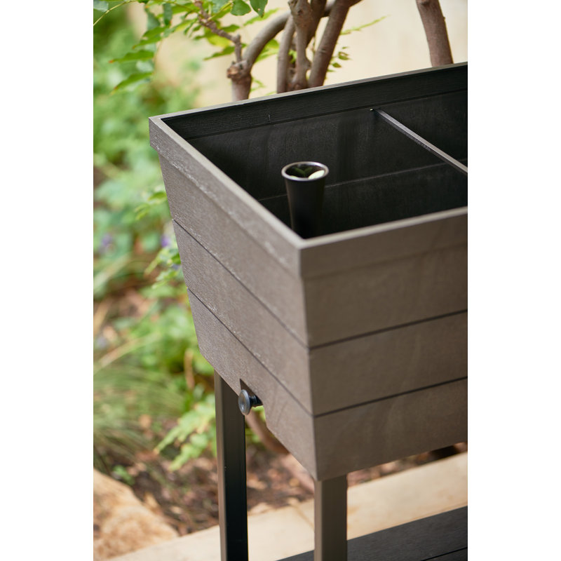 Keter Urban Bloomer Raised Garden Bed with Self-Watering and Drainage System Elevated Raised Planter for Backyard Patio Balcony