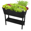 Keter Urban Bloomer Raised Garden Bed with Self-Watering and Drainage System Elevated Raised Planter for Backyard Patio Balcony