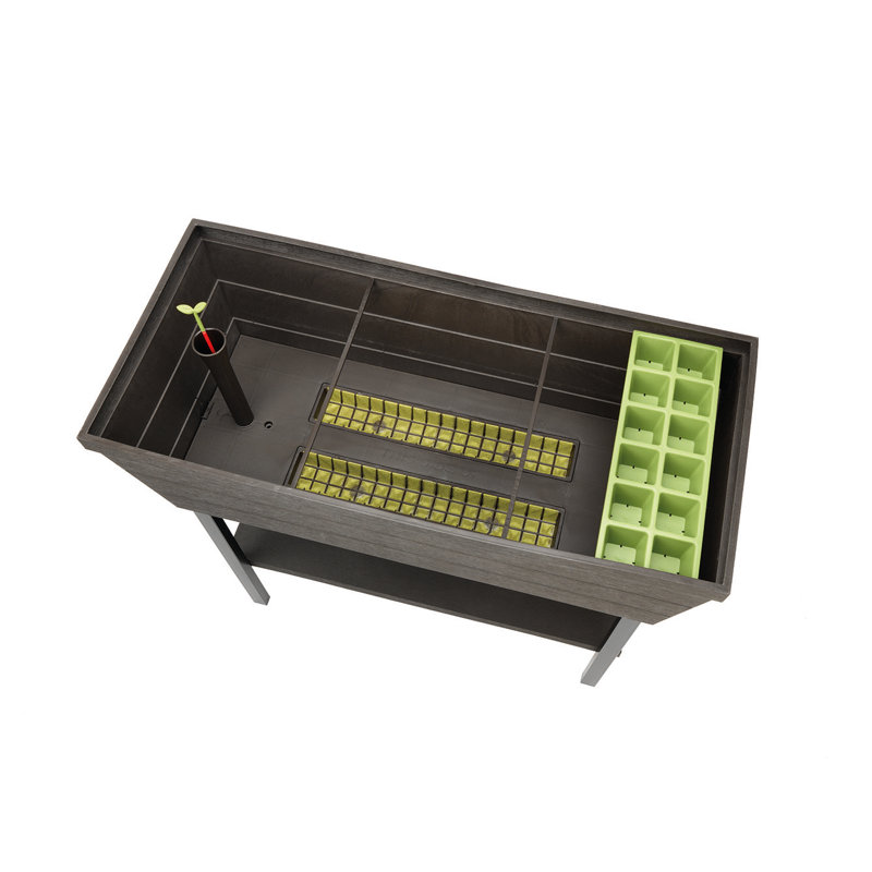 Keter Urban Bloomer Raised Garden Bed with Self-Watering and Drainage System Elevated Raised Planter for Backyard Patio Balcony