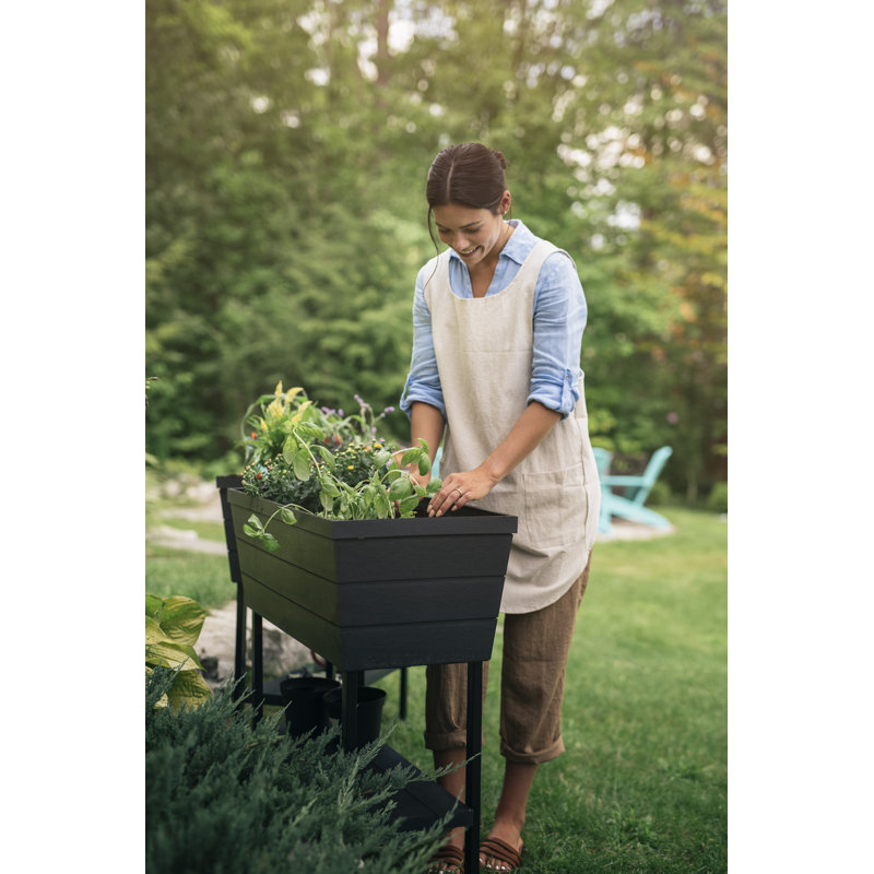 Keter Urban Bloomer Raised Garden Bed with Self-Watering and Drainage System Elevated Raised Planter for Backyard Patio Balcony