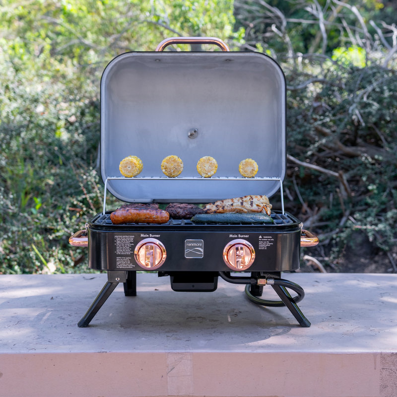 Kenmore 2-Burner Portable Tabletop Retro Gas Grill