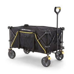 Gorilla Carts Collapsible Outdoor Utility Wagon, Oversize Bed, Black, 0.2' H x 2.1' W x 3.23' D