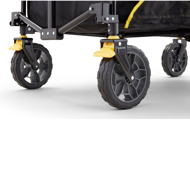 Gorilla Carts Collapsible Outdoor Utility Wagon, Oversize Bed, Black, 0.2' H x 2.1' W x 3.23' D