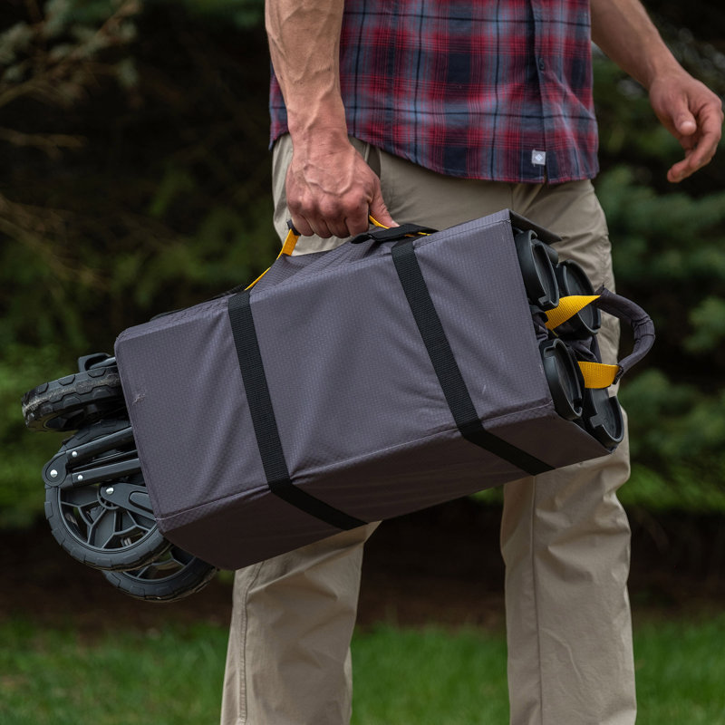 Gorilla Carts Collapsible Outdoor Utility Wagon, Oversize Bed, Black, 0.2' H x 2.1' W x 3.23' D