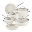 Kitchenaid Hard Anodized Ceramic Nonstick Cookware Pots And Pans Set, 10 Piece, Porcelain White